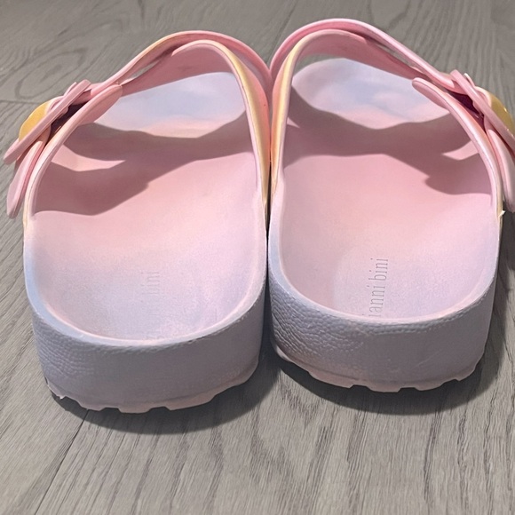 Gianni Bini Pink and Yellow Buckle Sandals, Size 11 - Picture 10 of 11